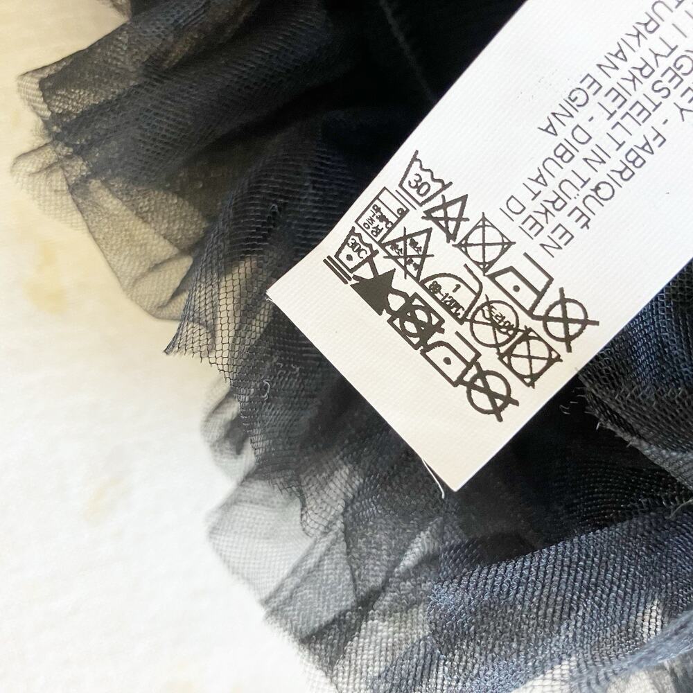NWT Zara Small Tulle Knit Halter Top Black Ruffle Dressy Party Whimsigoth - Picture 11 of 11